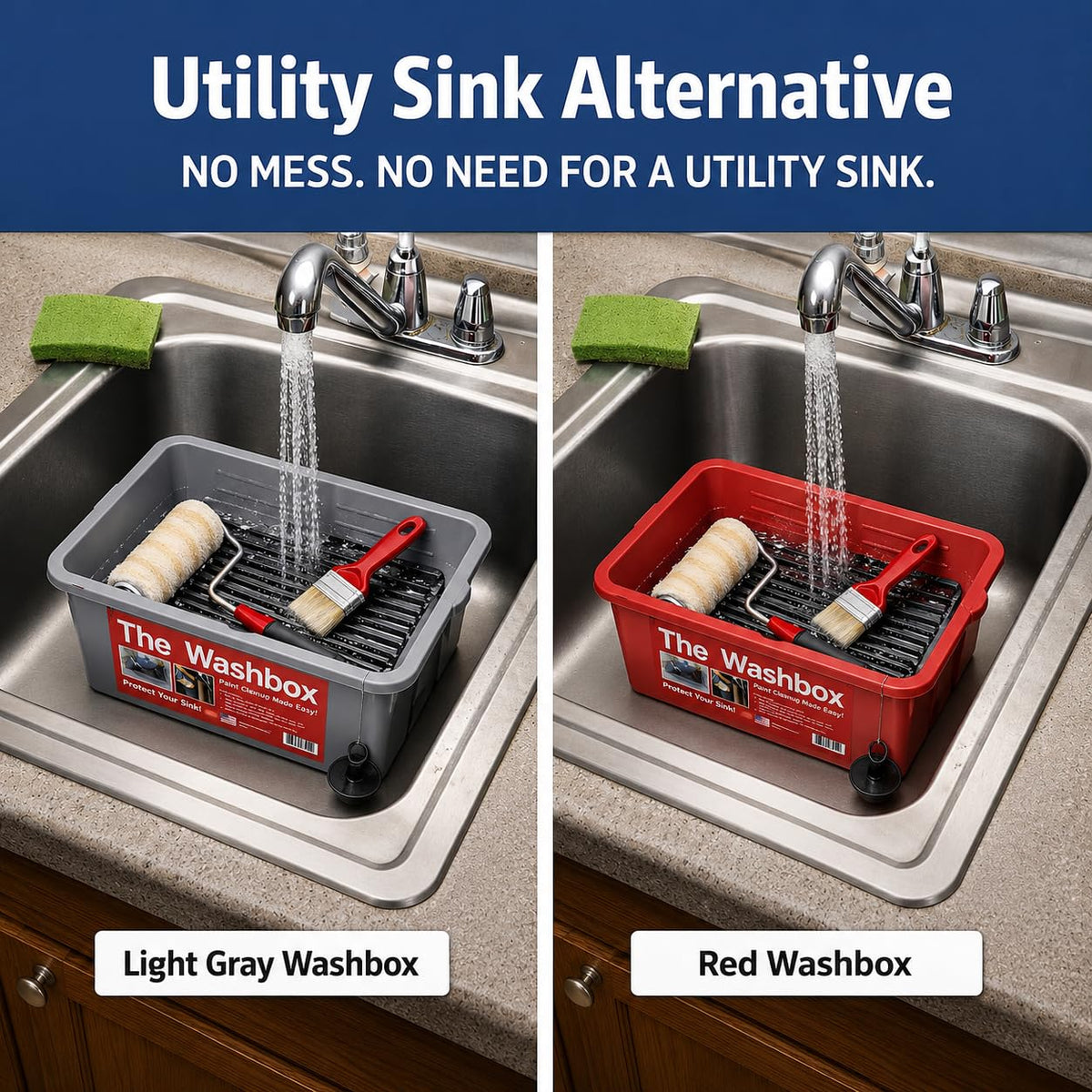 The Washbox interior ribs lifting paint from brushes for easier removal.
