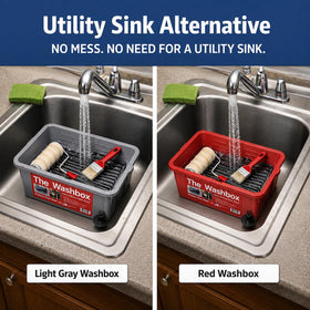 The Washbox interior ribs lifting paint from brushes for easier removal.