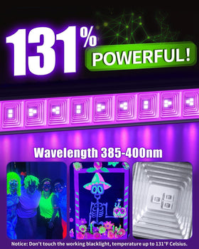 THECHAM 42W black light bar side view shows flexible placement for room decor.