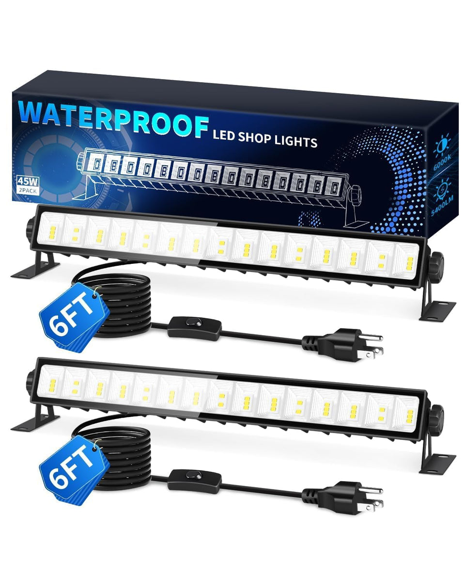 THECHAM IP66 waterproof LED shop light for versatile indoor and damp-area use.