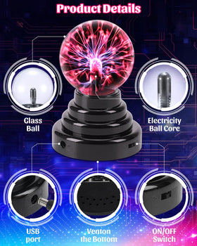 Theefun plasma ball battery-powered option provides cordless portability.