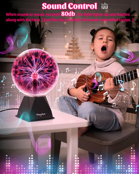 Theefun plasma ball colorful filaments dance, creating a captivating centerpiece for any room.