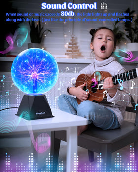 Theefun plasma ball glow on table enhances party ambiance with dynamic light