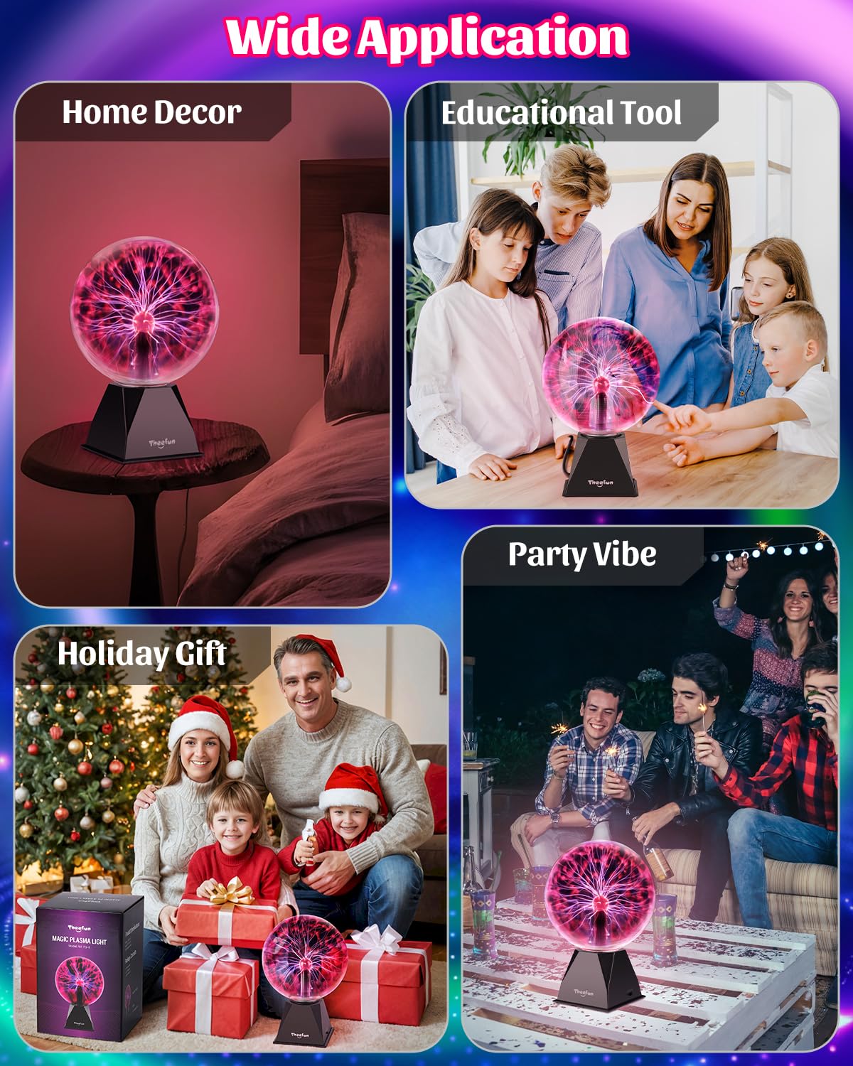 Theefun plasma ball safe-use reminder ensures a worry-free glow for extended enjoyment.