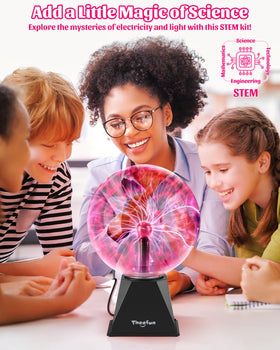 Theefun plasma ball sound-activated mode pulses with music for party ambiance.