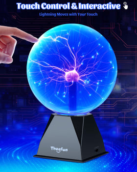 Theefun plasma ball touch activation follows your fingers for interactive lighting