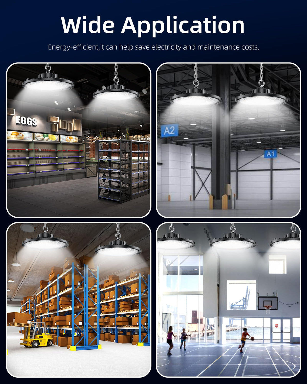 THELUX 200W UFO High Bay Light energy-efficient option reduces operating costs