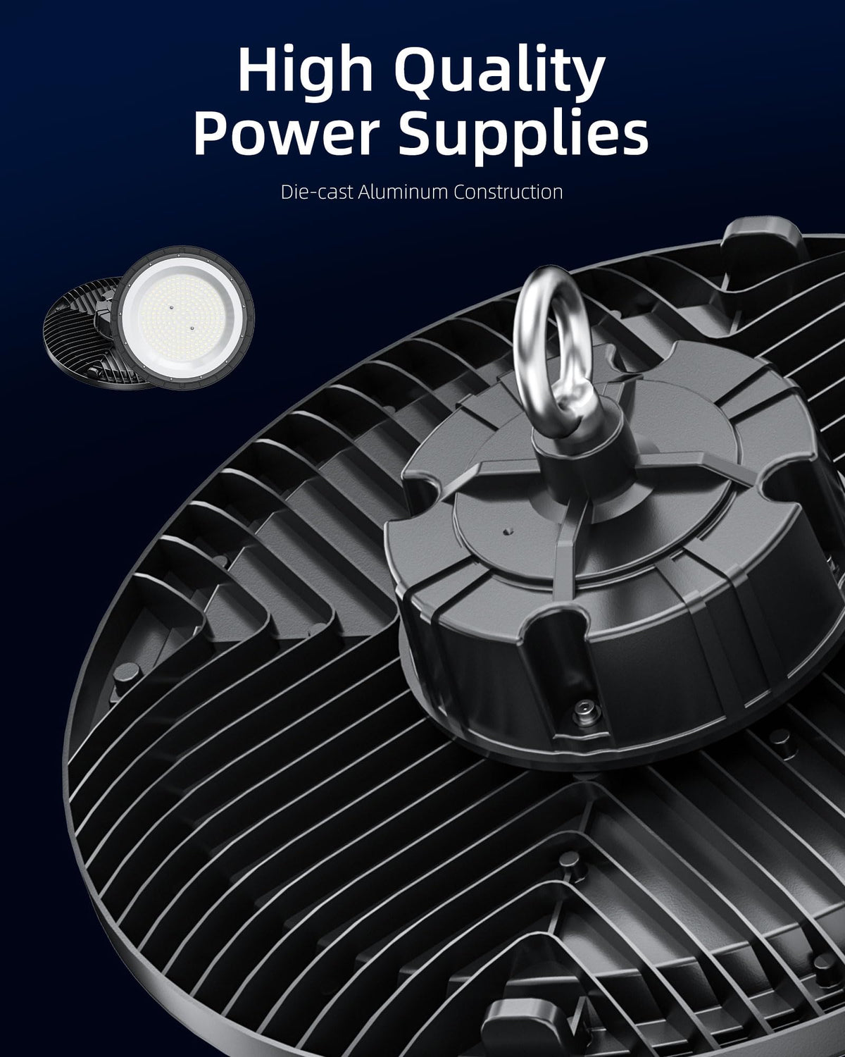 THELUX 200W UFO High Bay Light includes plug-and-play setup and warranty