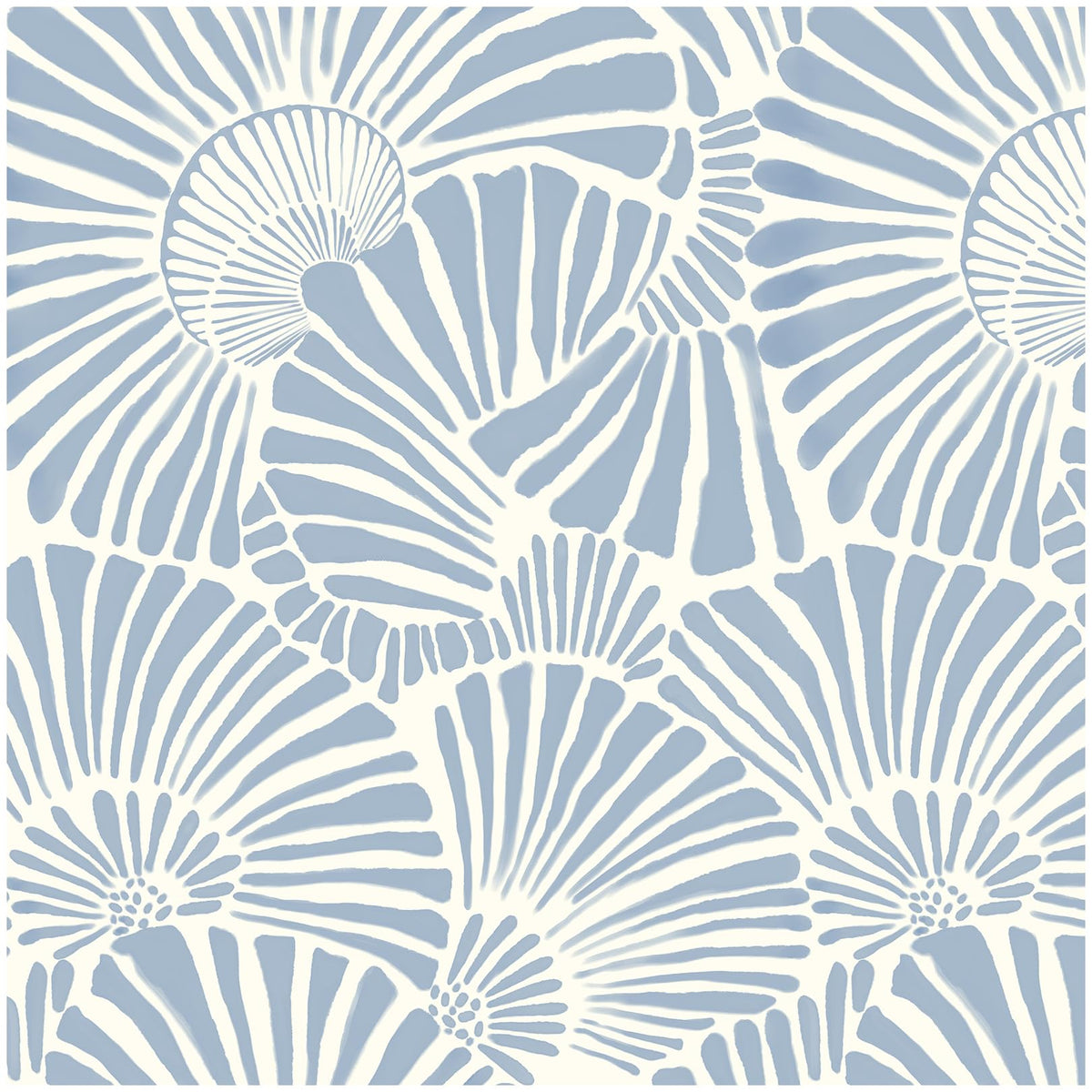 Theper white and blue wallpaper seashell stripe adds coastal texture to walls