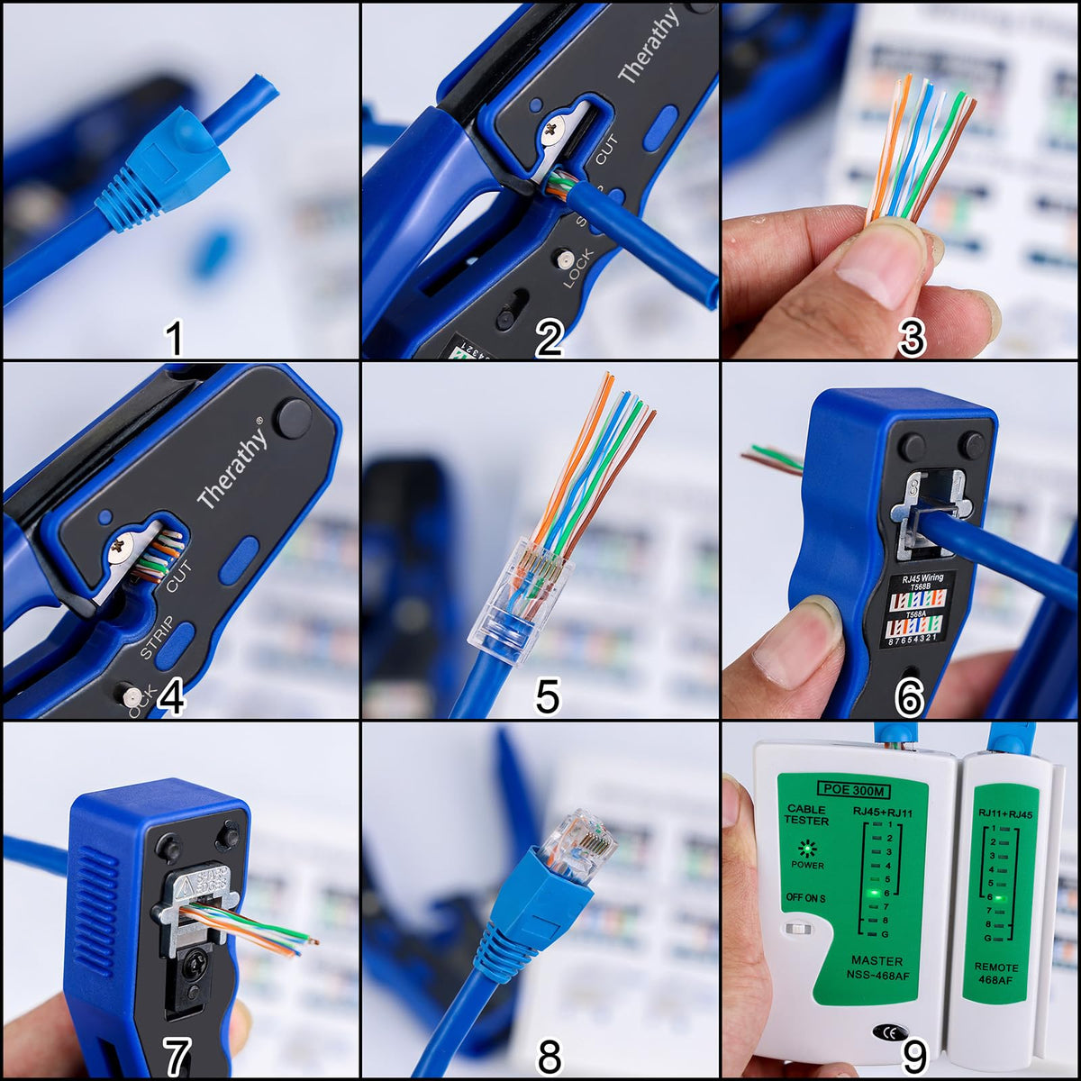 Therathy RJ45 compact tool with easy-to-hold handle for one-handed use