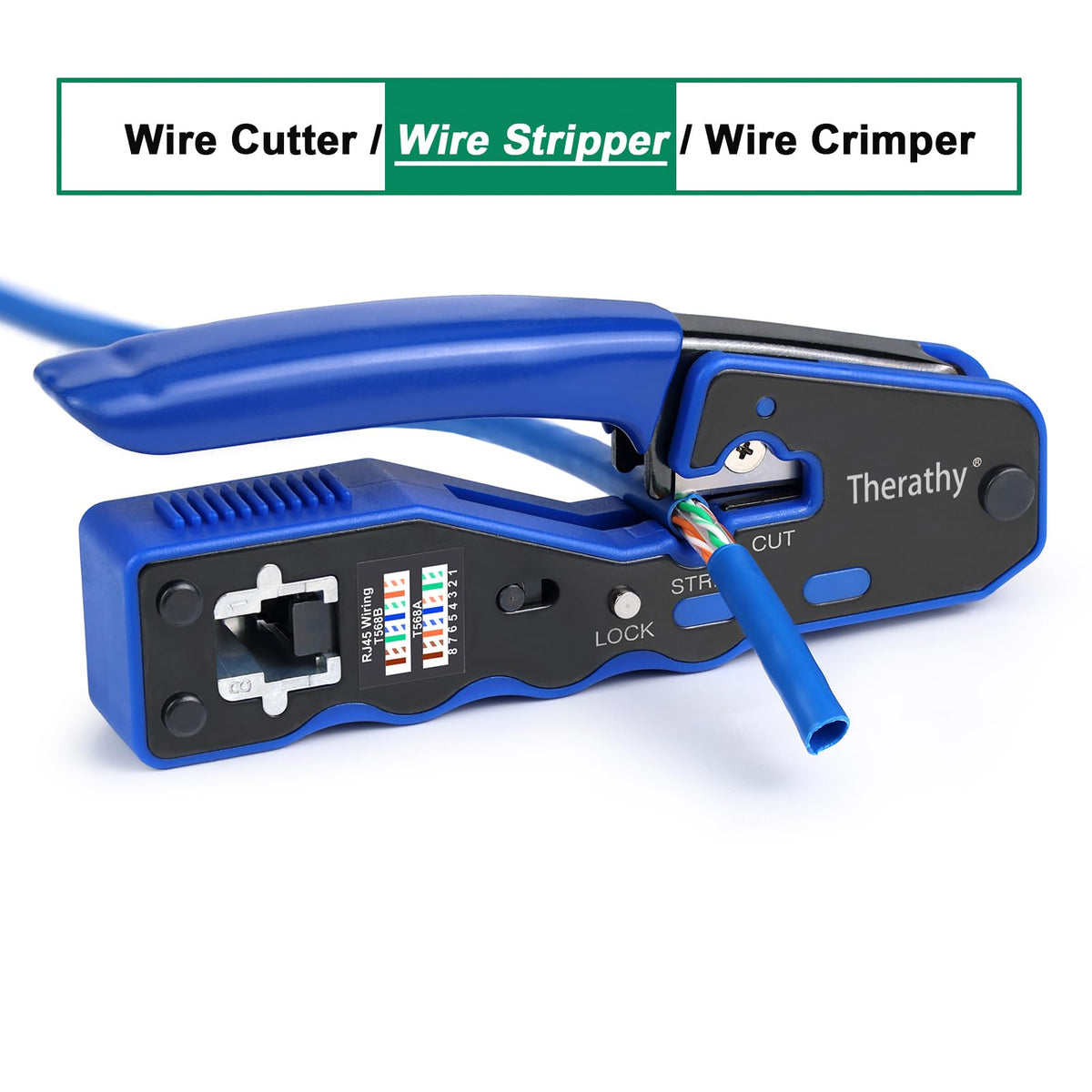 Therathy RJ45 crimp tool features durable steel construction for long life
