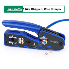 Therathy RJ45 LAN tester in use validates cable integrity quickly