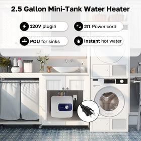 ThermoMate ES250 compact tank design saves space under cabinets.