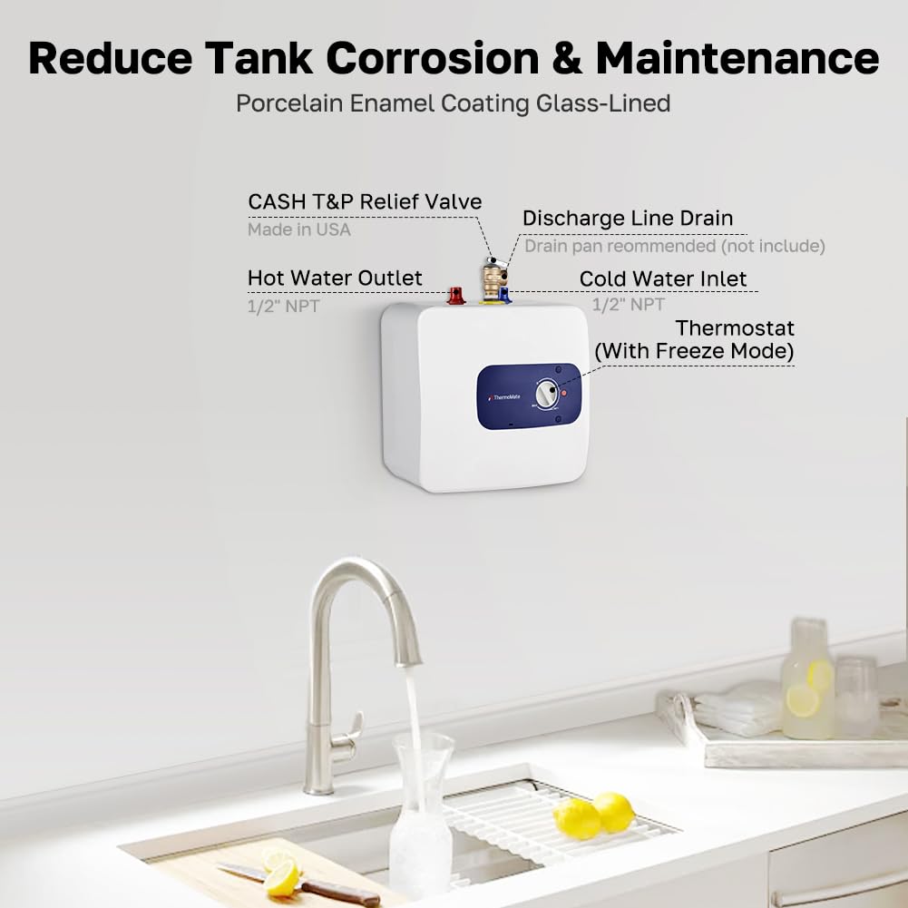 ThermoMate Mini Tank insulated glass-lined tank enhances energy efficiency.