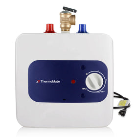 ThermoMate Mini Tank under-sink installation for quick hot water at the faucet.