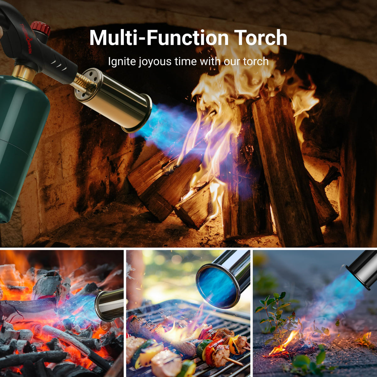 ThermoMaven propane torch burn-free guard for safe handling.