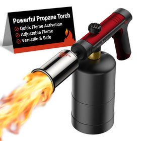 ThermoMaven propane torch with one-touch max fire for fast ignition.