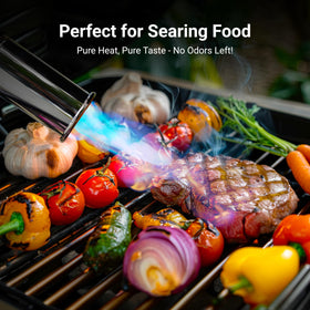 ThermoMaven torch with igniter for quick flame ignition.