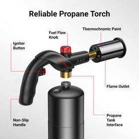 ThermoMaven torch lighting charcoal and campfires quickly.