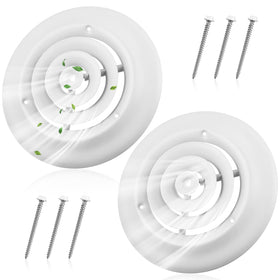Therwen 2Pcs 6-Inch Round Vent Cover front view shows clean ceiling integration