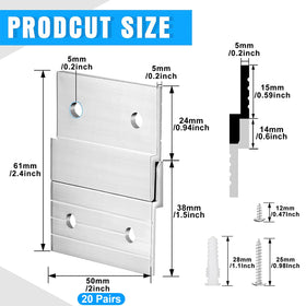 Therwen aluminum Z-clip brackets deliver sturdy up to 80 lbs support.