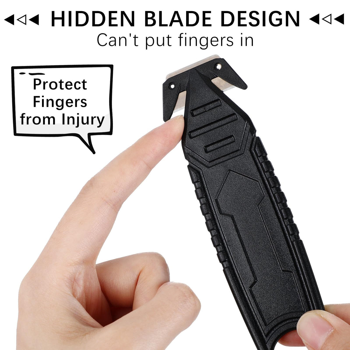 Therwen compact box cutter measuring 5.8 by 1.5 inches for easy handling