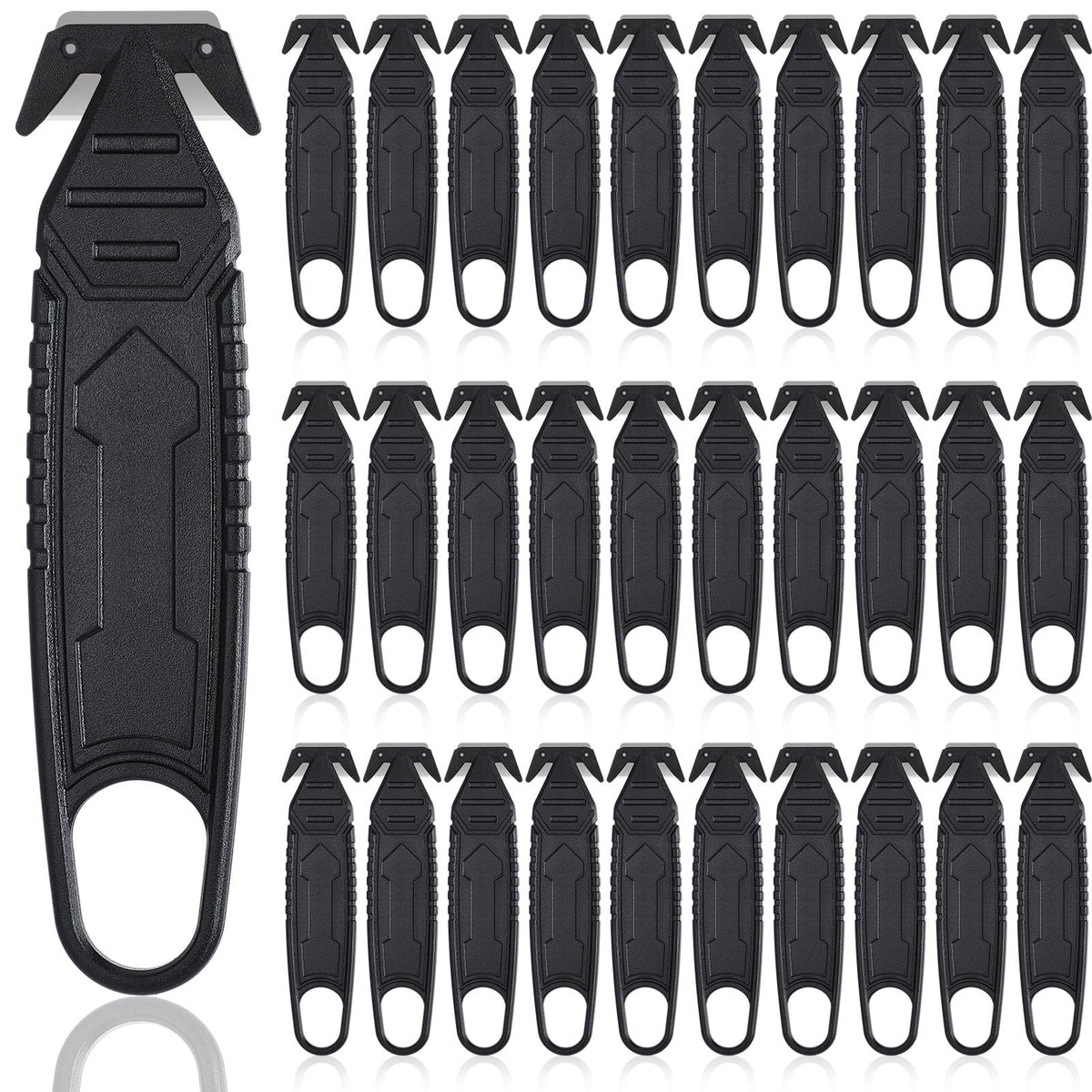Therwen box cutter with concealed blade for safe opening of cartons