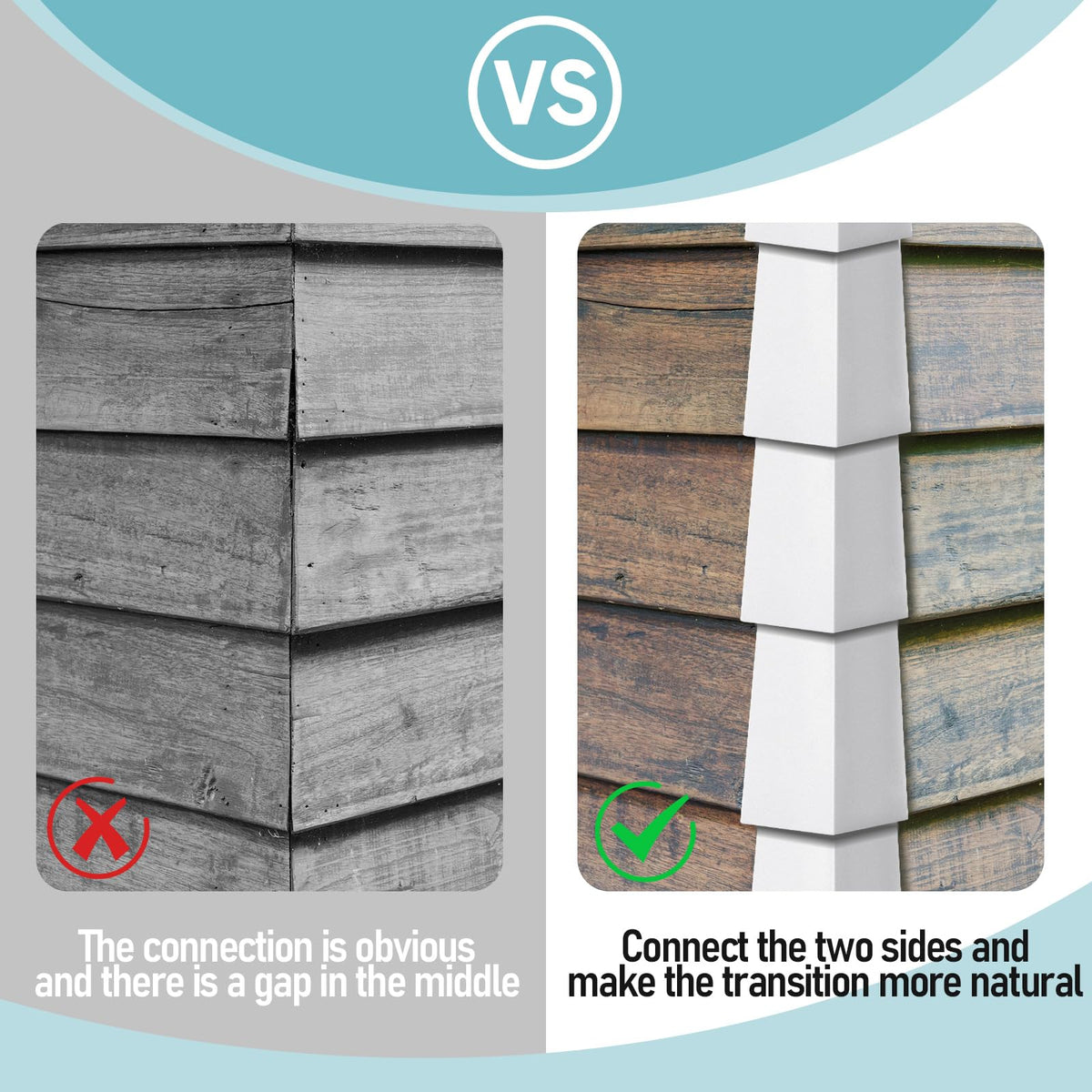 Durable Therwen corner trim resists rust to maintain finish.