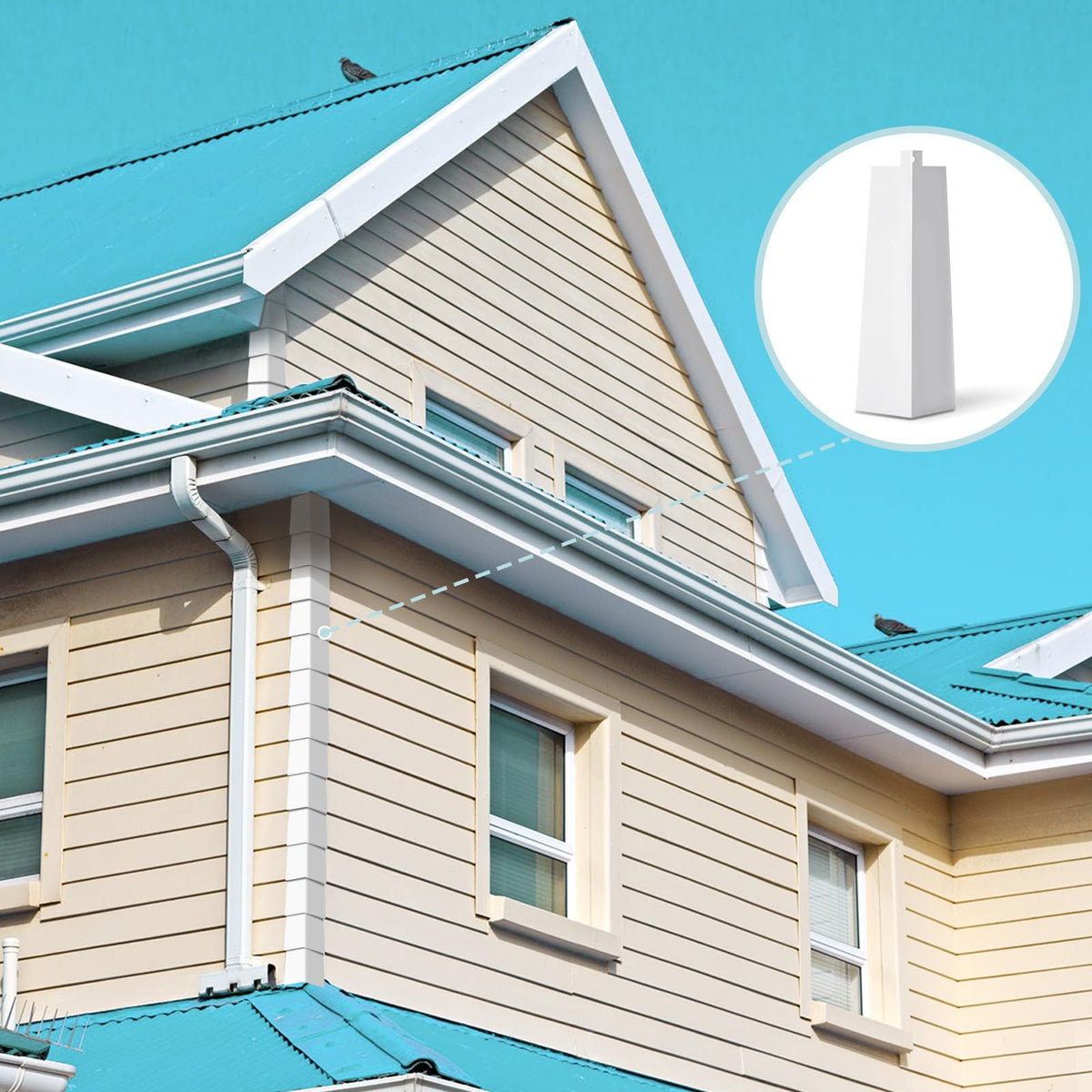 White aluminum corner caps offer a neat, modern exterior upgrade.