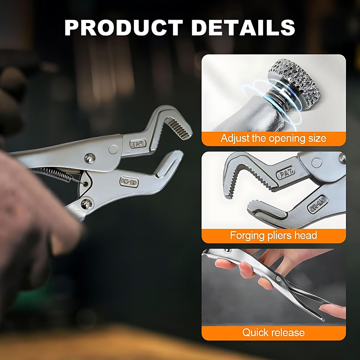 THEshyop Parrot Nose Vise Grip demonstrates precise screw grip in tight space