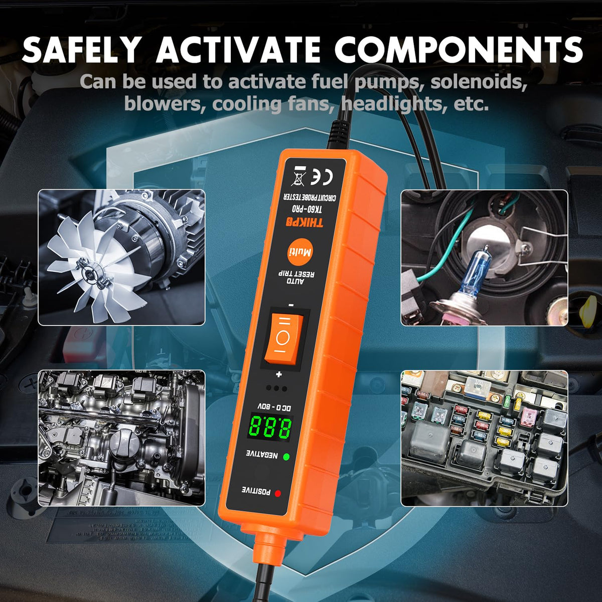 THIKPO TK60pro continuity testing aids verification of switches and fuses.