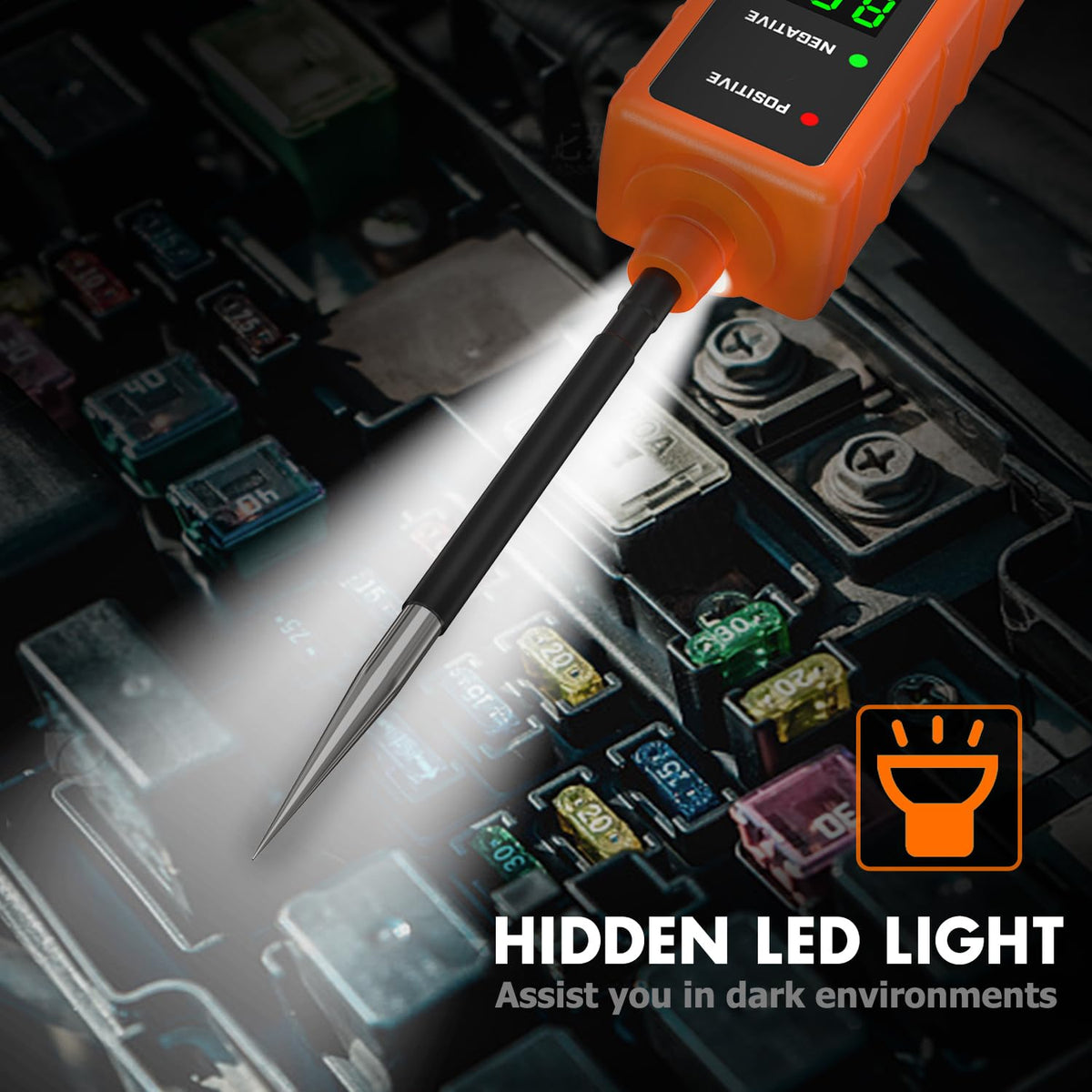 THIKPO TK60pro polarity testing highlights red and green indicators for accurate connections.