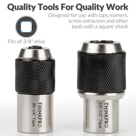 Thinkpro 3/8-inch drive tap socket attaches to ratchets and drivers.