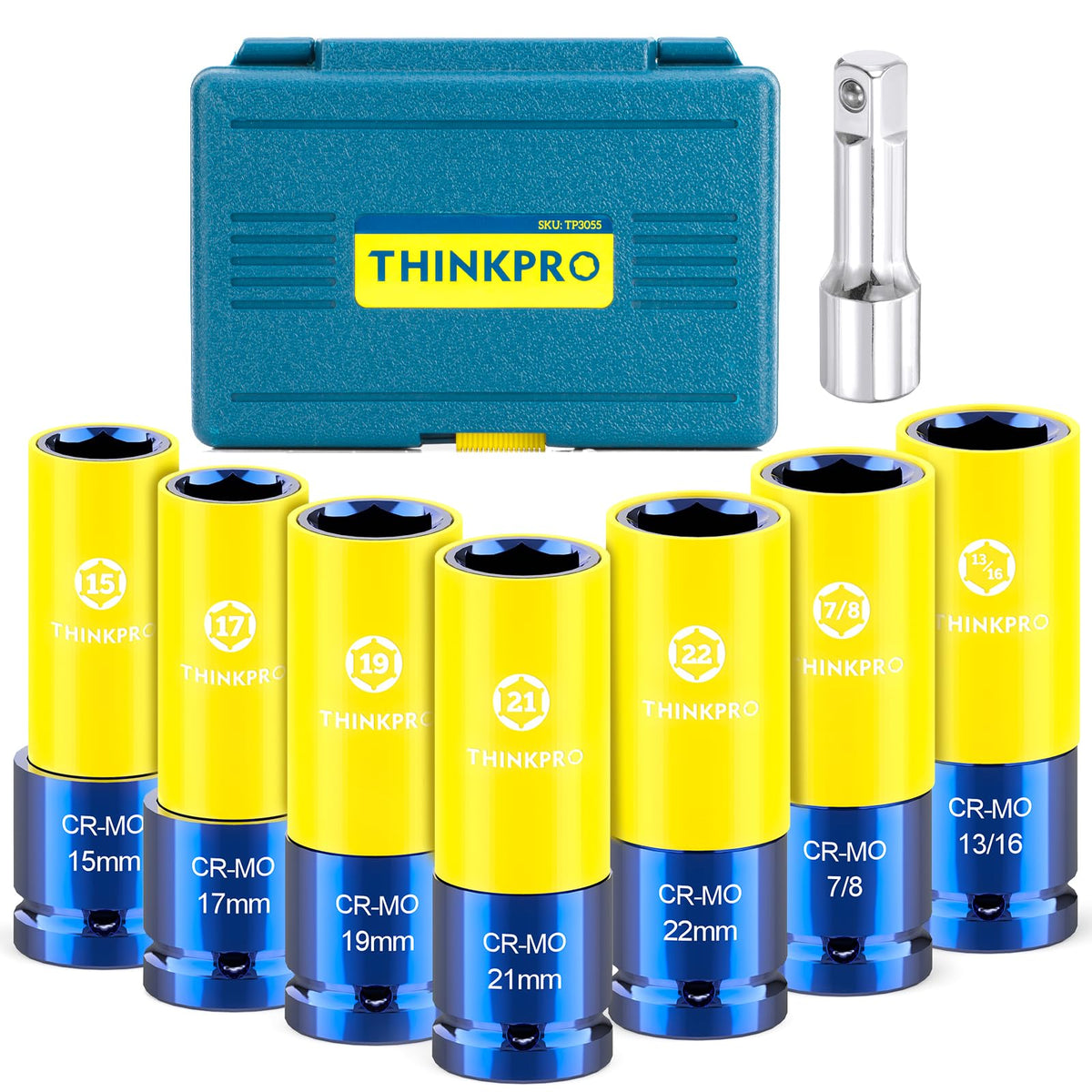 Thinkpro 15mm impact lug nut socket with thin-wall design for deep access and protection.