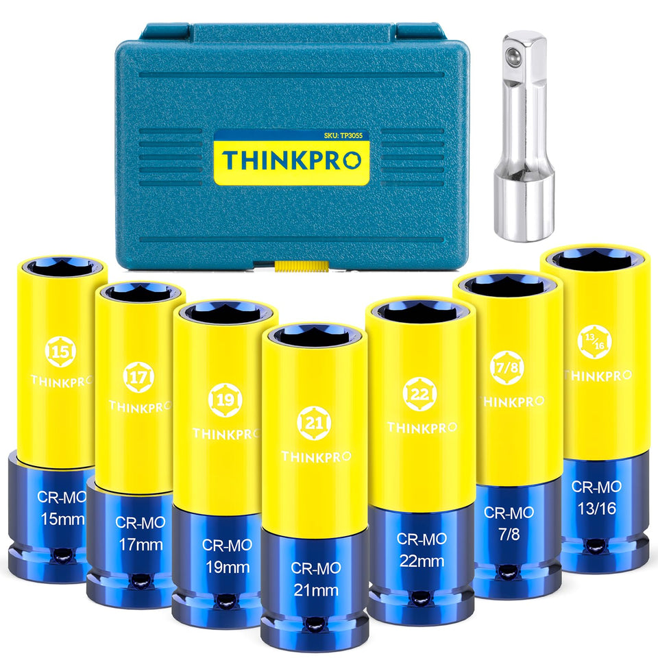 Thinkpro 15mm impact lug nut socket with thin-wall design for deep access and protection.