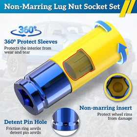 Thinkpro 19mm impact lug nut socket with laser-etched size for quick identification.