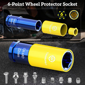 Thinkpro 21mm impact lug nut socket in Cr-Mo steel for durable service.