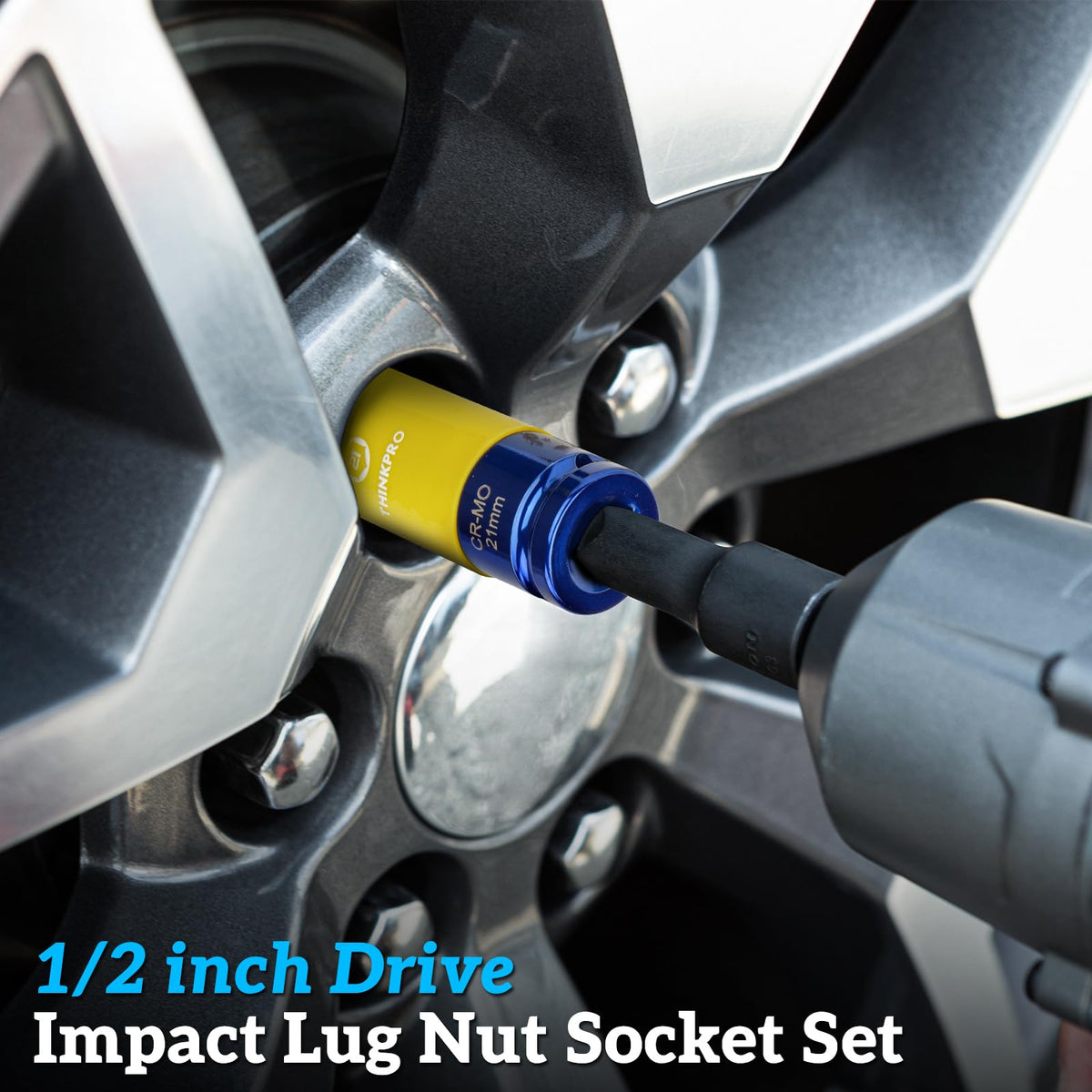 Thinkpro 7-8in impact lug nut socket with thin-wall profile for tight spaces.