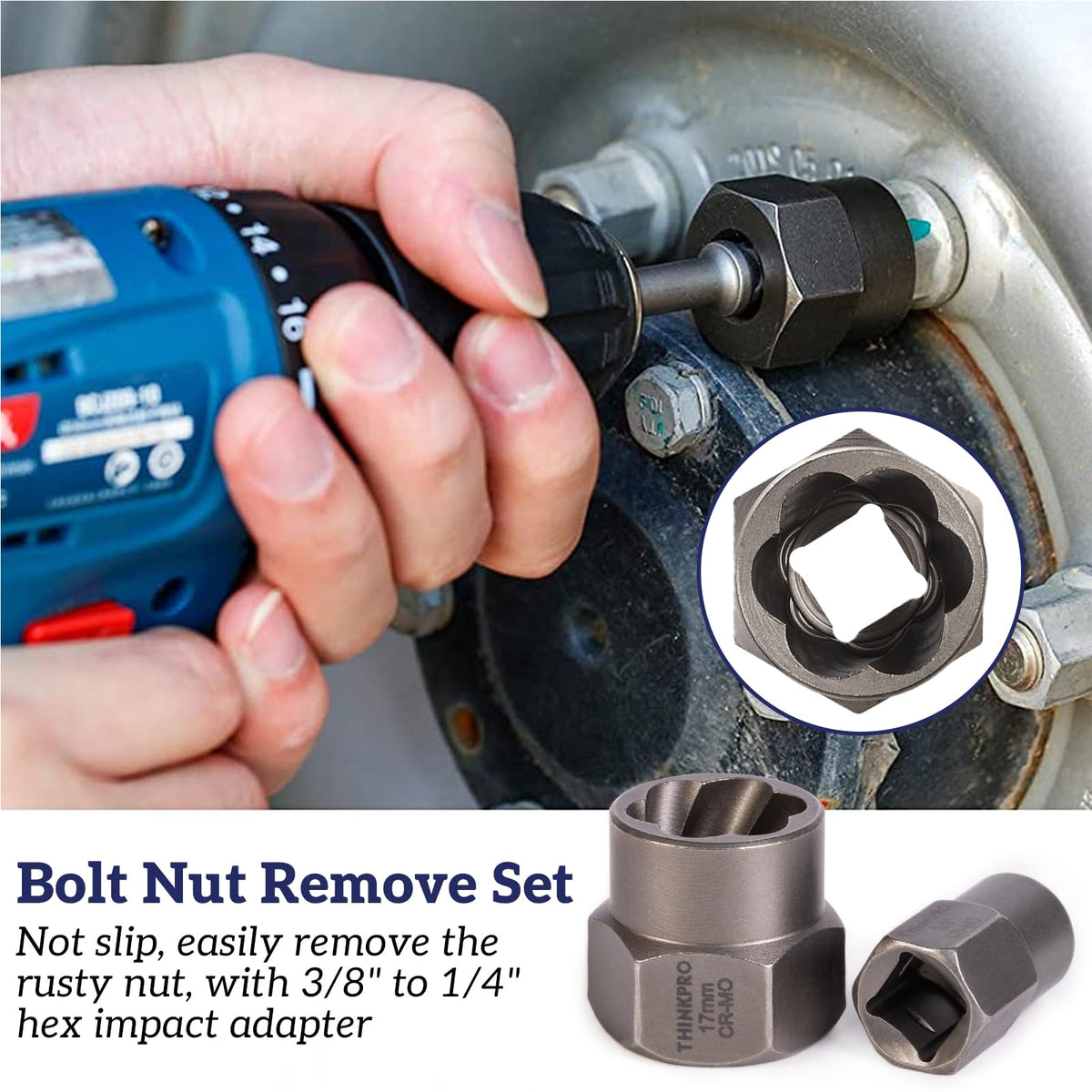 Compatible with wrench, drill, and impact tools for flexibility