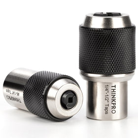 Thinkpro ratcheting tap socket with large jaws securely grip taps from #6 to 1/2 inch.