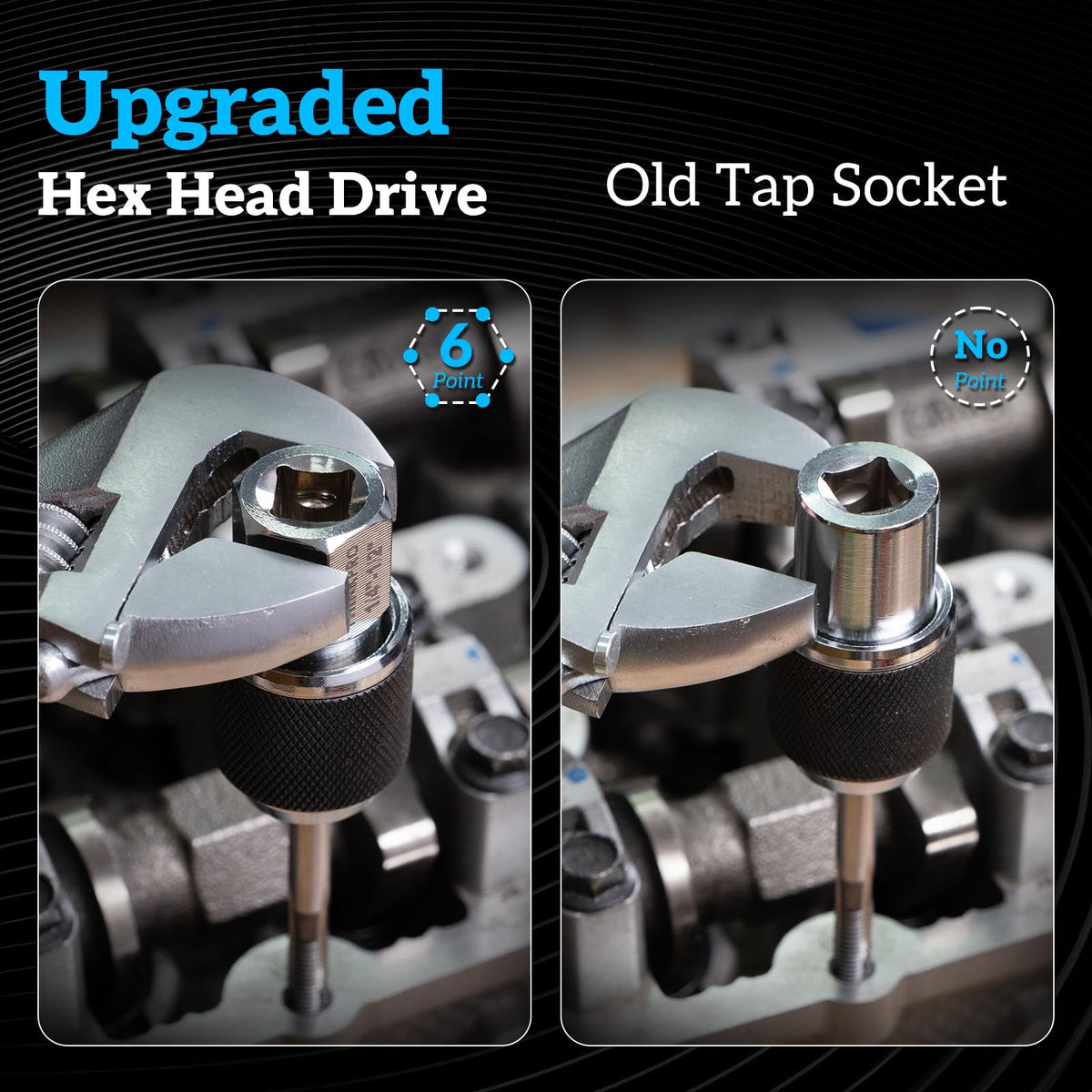 3/8 drive and hex drive versatility for taps and extractors.