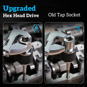 3/8 drive and hex drive versatility for taps and extractors.