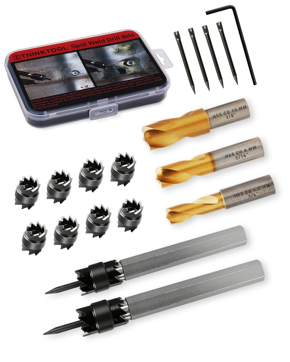 Thinktool spot weld cutter kit in toolbox for quick removal and organized setup