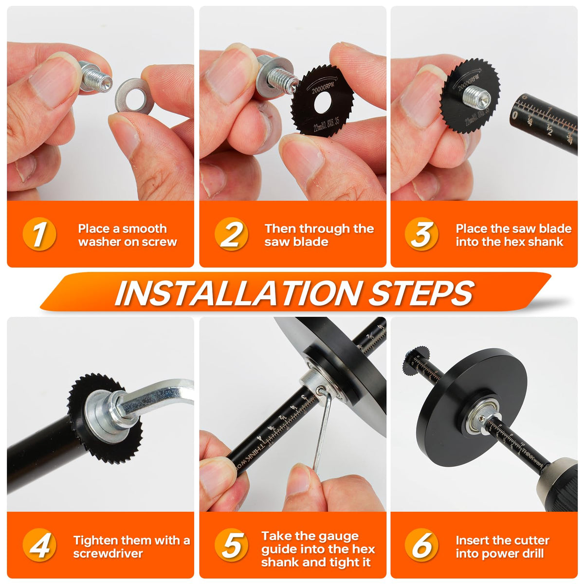 THINKWORK 3-inch guide disk supports stable cutting in tight spaces.