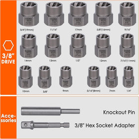 THINKWORK 3/8-drive lug nut remover showing durable bite on rusted fasteners.