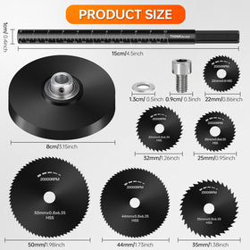 THINKWORK six-blade set for PVC and ABS enables versatile pipe sizing.