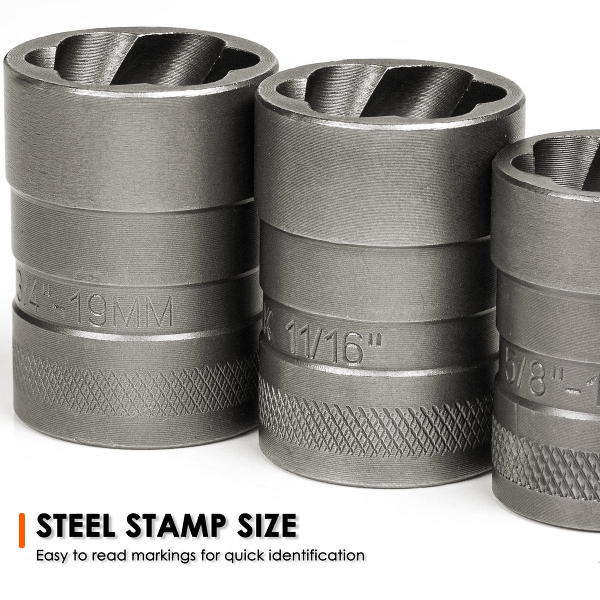 THINKWORK reverse spiral flutes bite down for a stronger grip during extraction