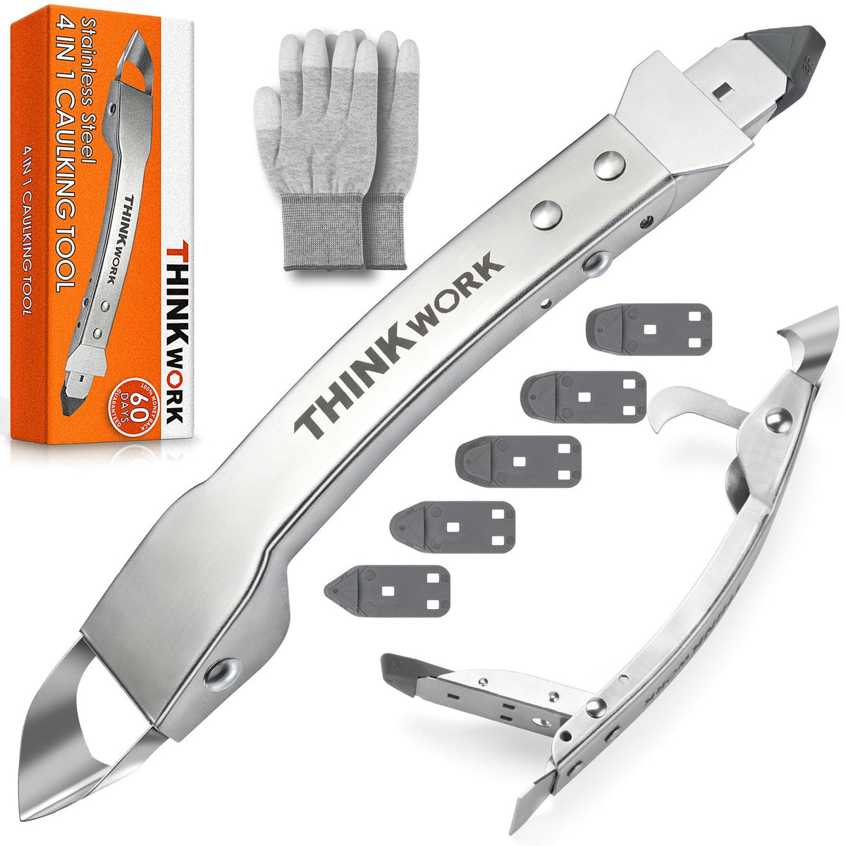 Thinkwork caulking tool kit 4-in-1 in use for versatile sealing tasks