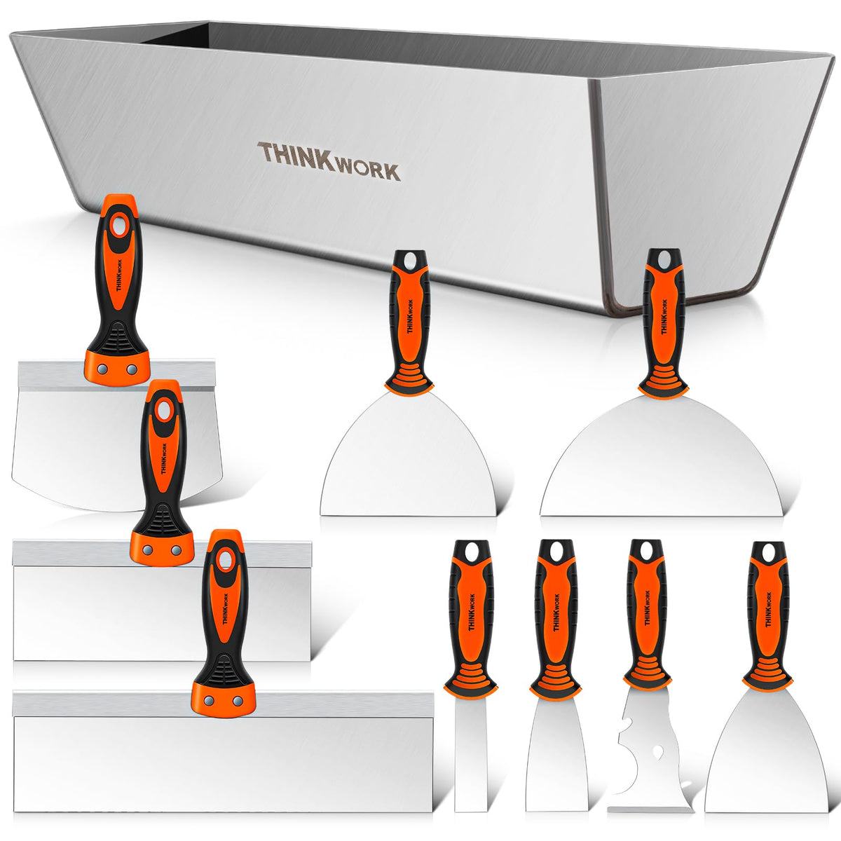 THINKWORK 1-inch putty knife for precise patching and smooth spreads.