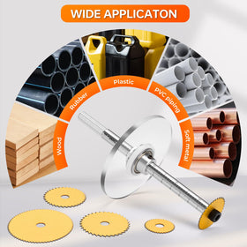 Thinkwork HSS blades cut PVC, ABS, and wood with speed.